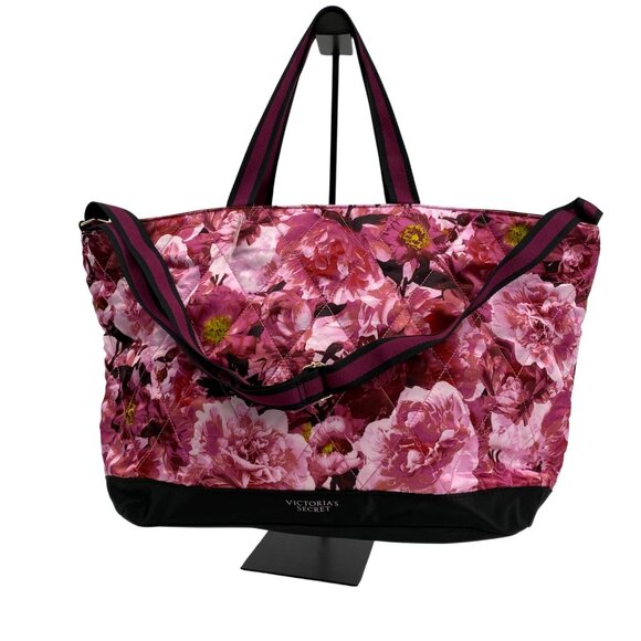 PINK Victoria's Secret Pink Floral Tote Bag | Large Size, Zip Closure - Picture 1 of 8